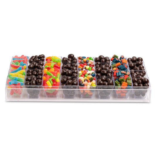 Acrylic Tray with Candy and Chocolate, Mini Cups