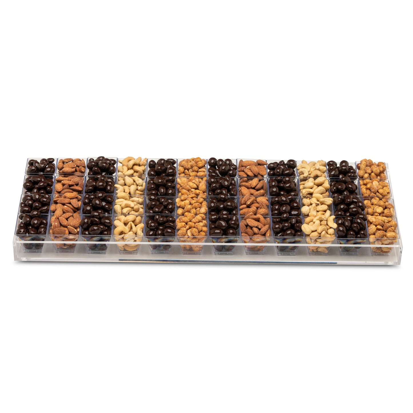 Acrylic Tray with Chocolate and Nuts, 48 Mini Cups