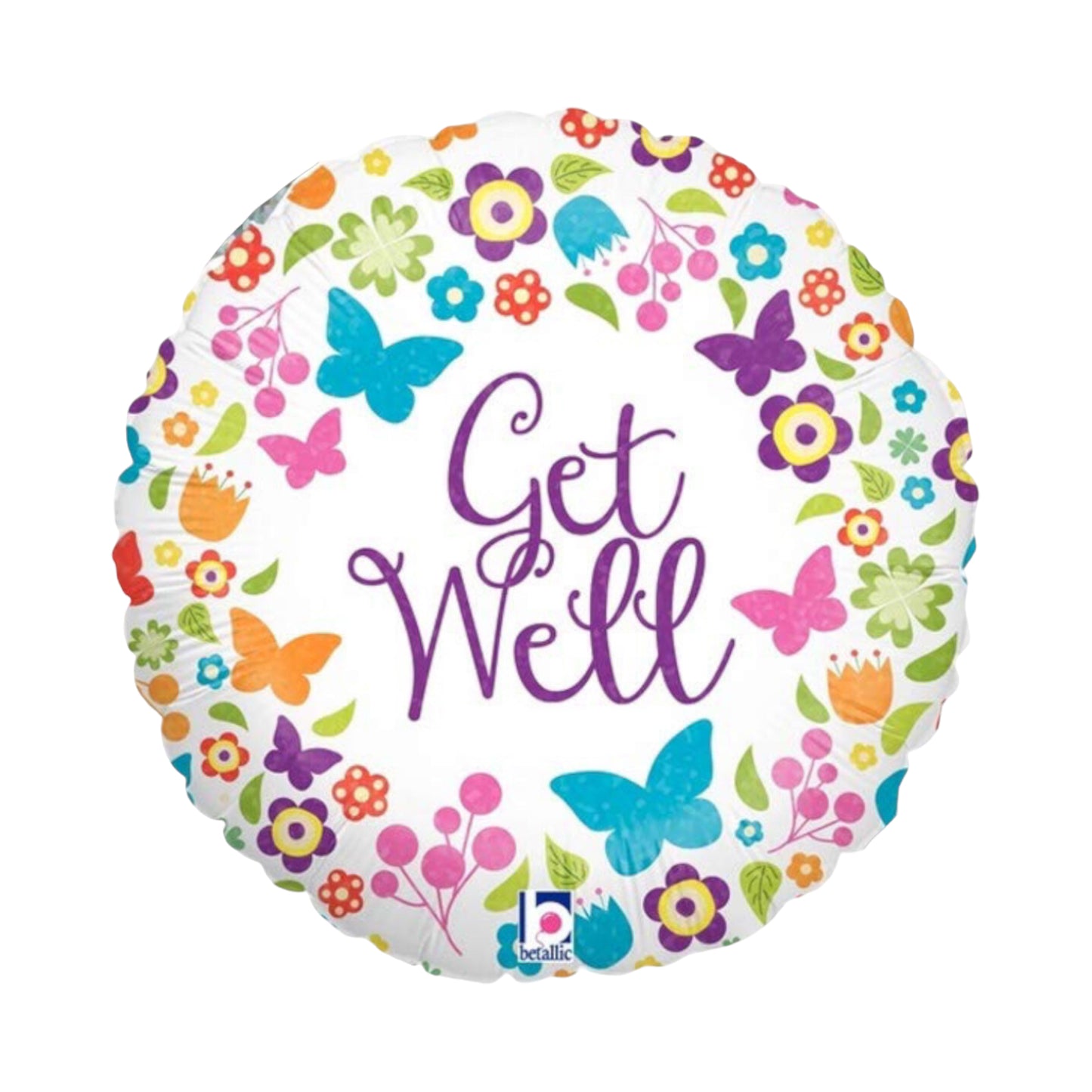 Get Well Balloon - Colourful Butterflies