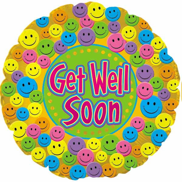 Get Well Soon Balloon - Happy Emojis