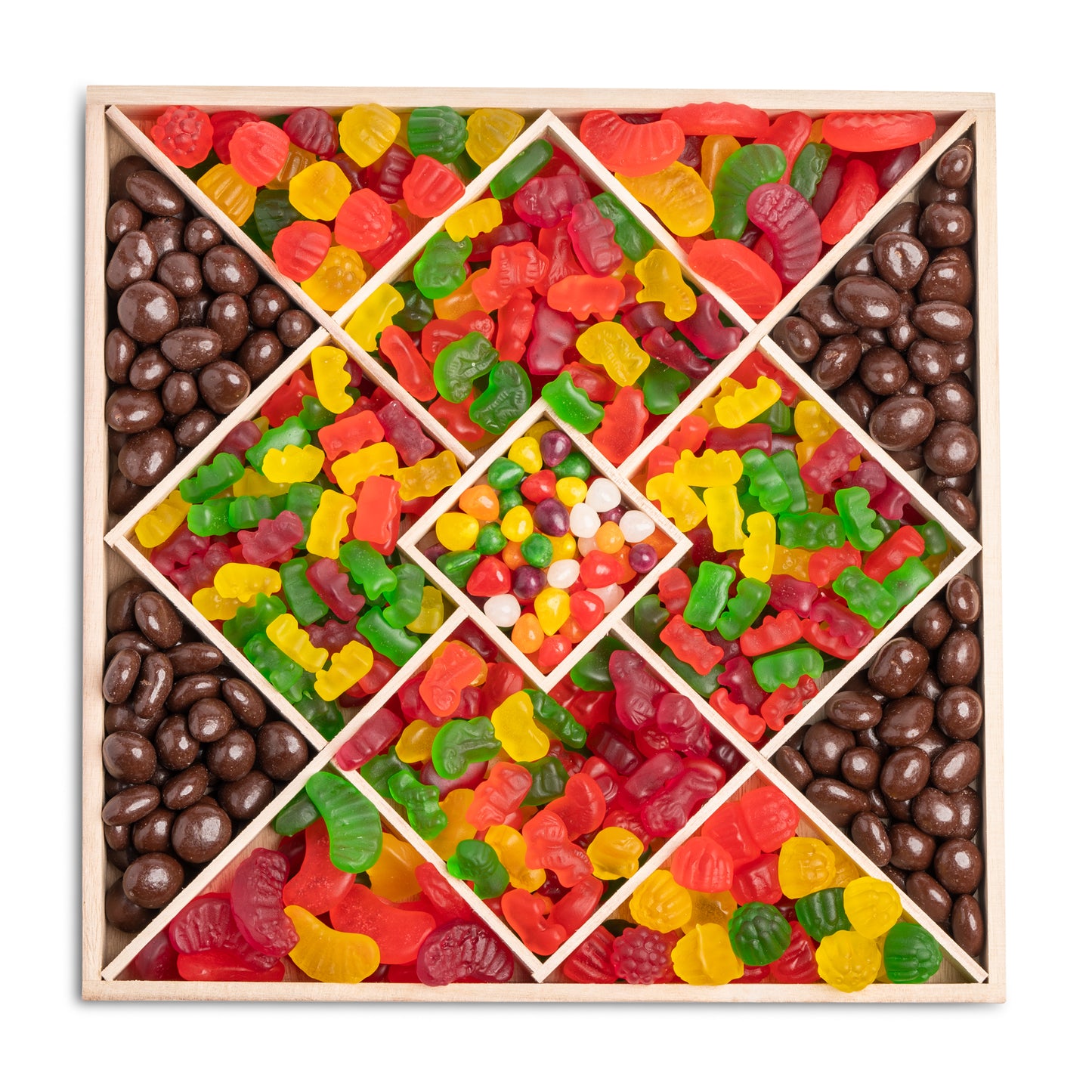 Large Wooden Tray, Pesach Candy and Chocolate