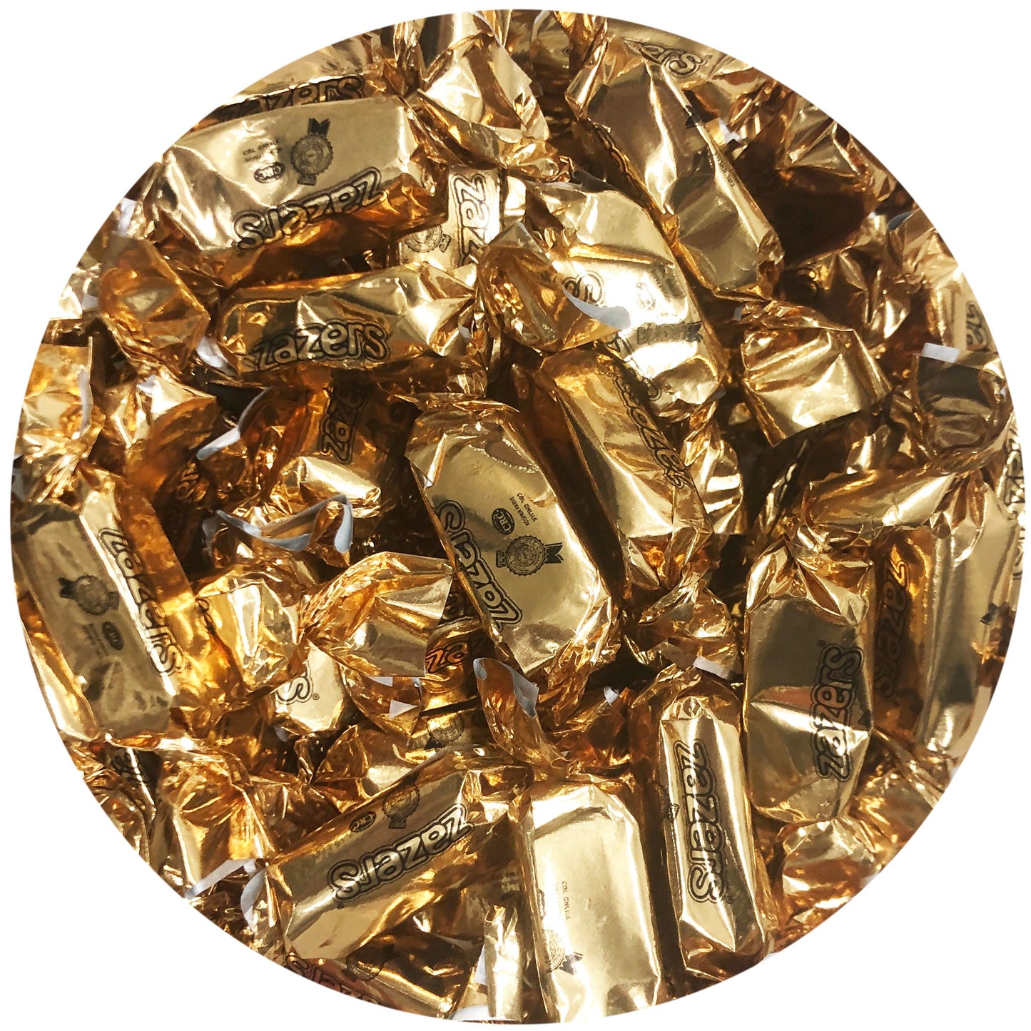 Gold Wrapped Zazers Taffy (Peach)