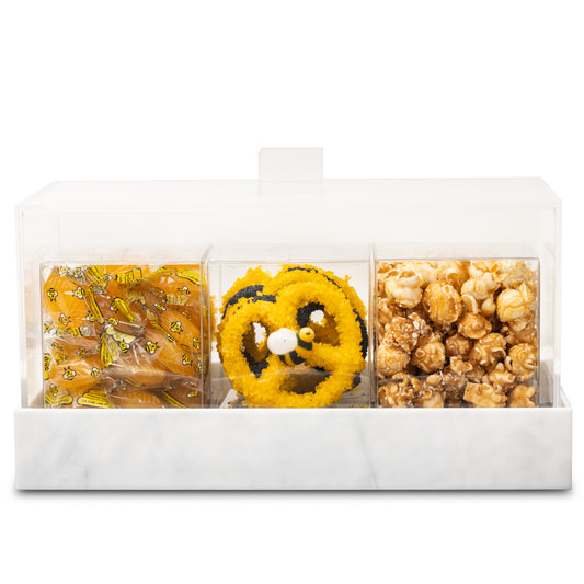 Lucite Cake Tray with Assorted Treats