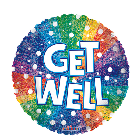 Get Well - Rainbow and white dots