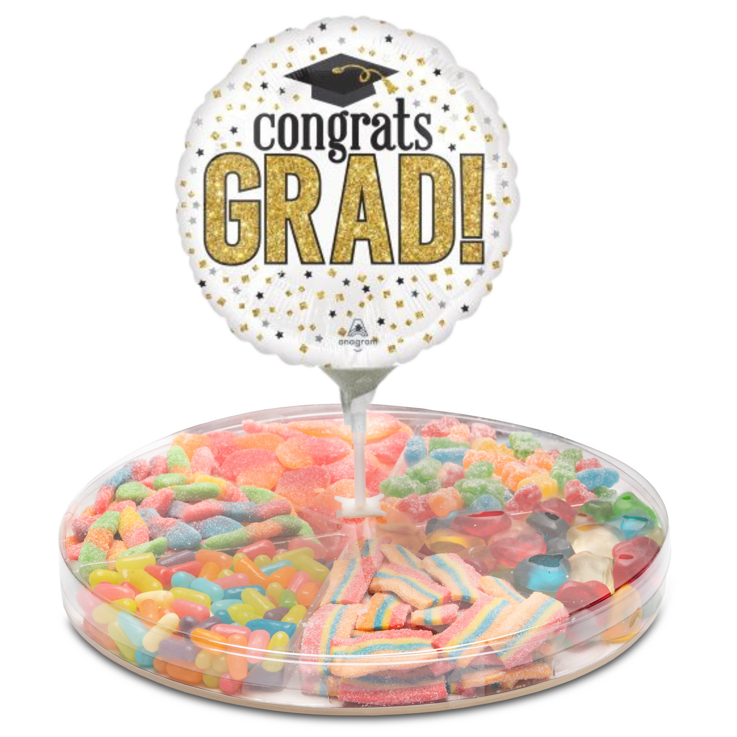 Large Candy Platter with Graduation Balloon