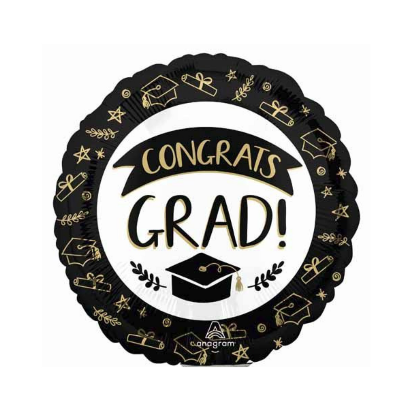 Congrats Grad! Balloon - Black and White