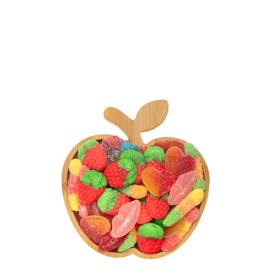 Small Wood Apple Tray, Colourful Candy