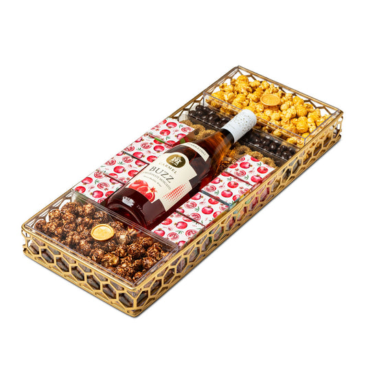 Honeycomb Tray with Wine and Assorted Treats, Large