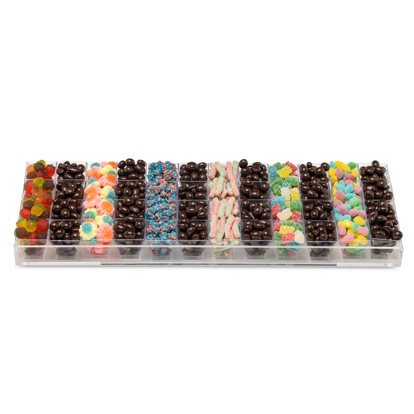 Acrylic Tray with Candy and Chocolate, 48 Mini Cups
