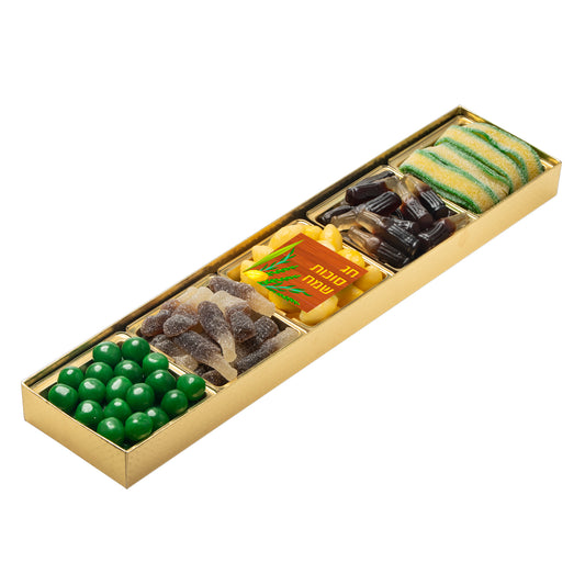 Sukkos Candy Platter, Long 5 Section Tray