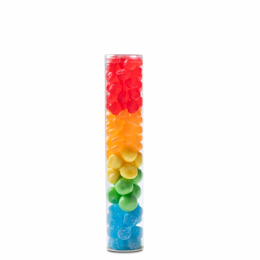 Rainbow Purim Candy Tube