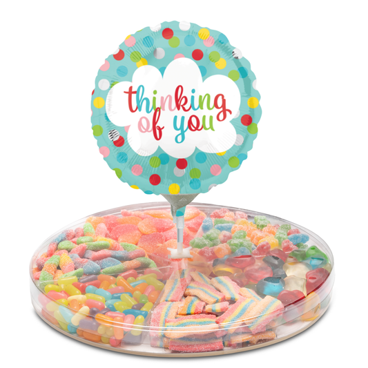 Large Candy Platter with "Thinking of You" Balloon