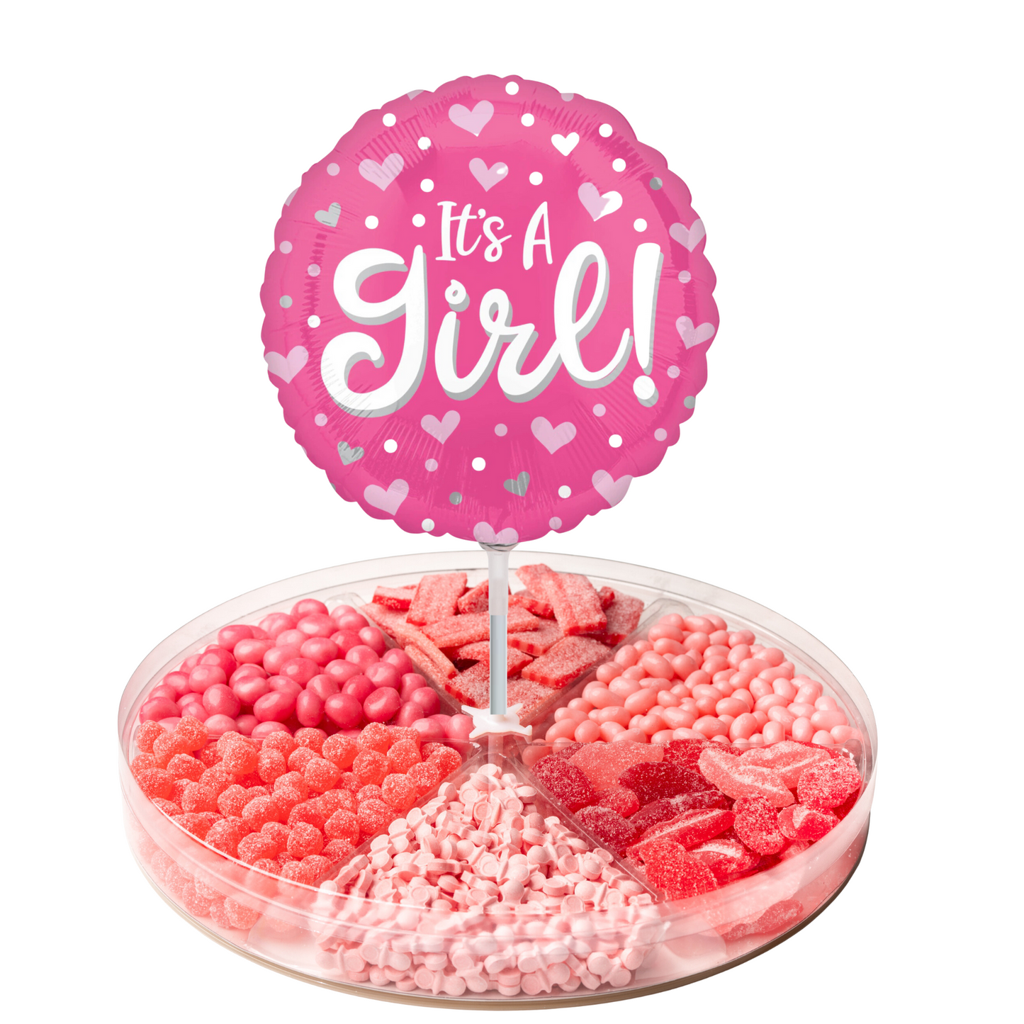 Large Platter with Baby Girl Balloon