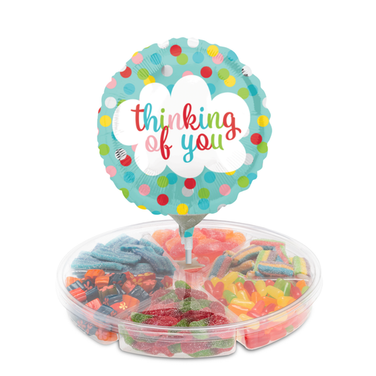 Medium Candy Platter with "Thinking of You" Balloon