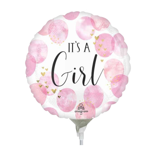It's a Girl Balloon - Baby Girl Pink and Gold