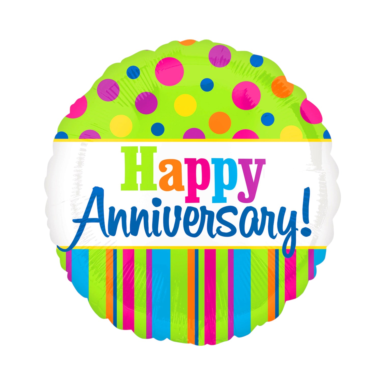 Happy Anniversary Balloon - Fluorescent Green and Bright Colours ...