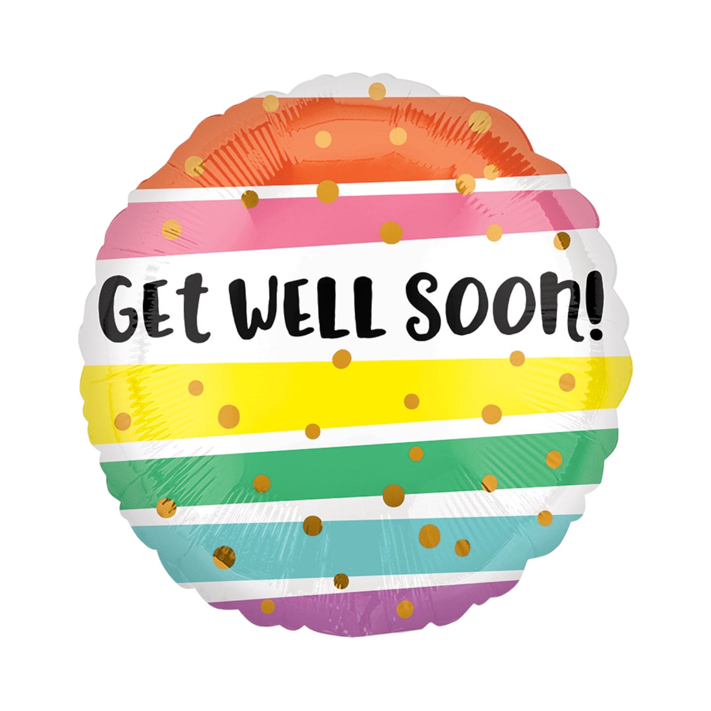 Get Well Soon Balloon - Stripes and Dots.