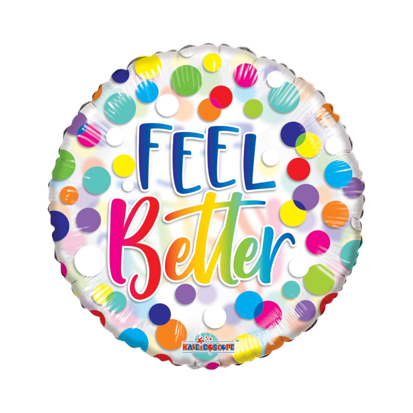 Feel Better Balloon - Clear-view with Colour Dots.