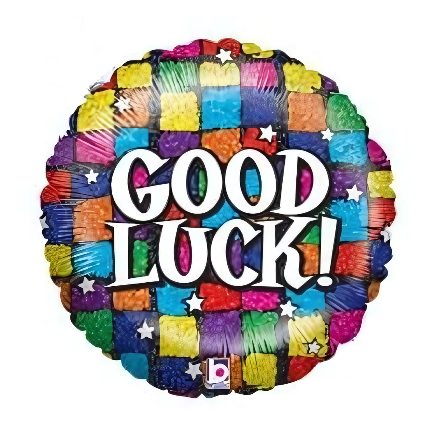 Good Luck Balloon - Colourful Squares