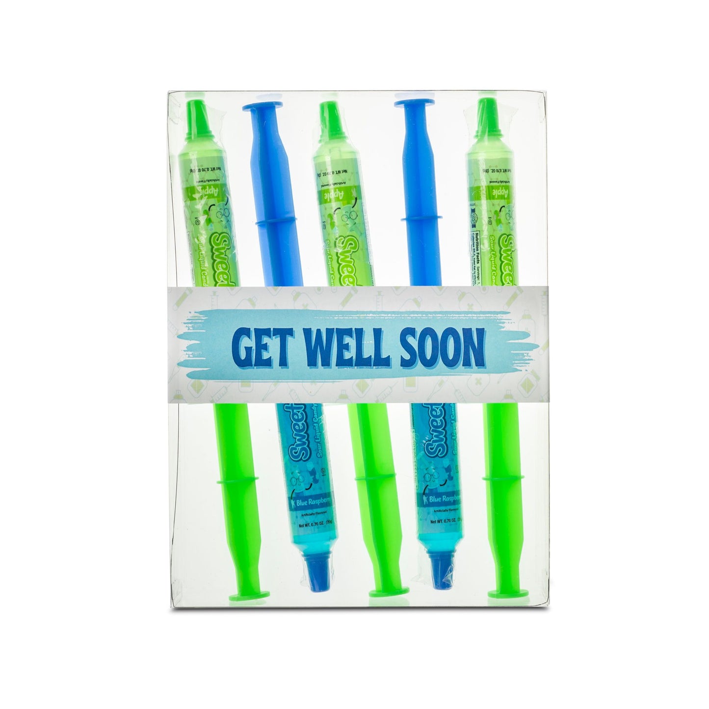 Get Well Soon Sweet Shot Box, Blue & Green