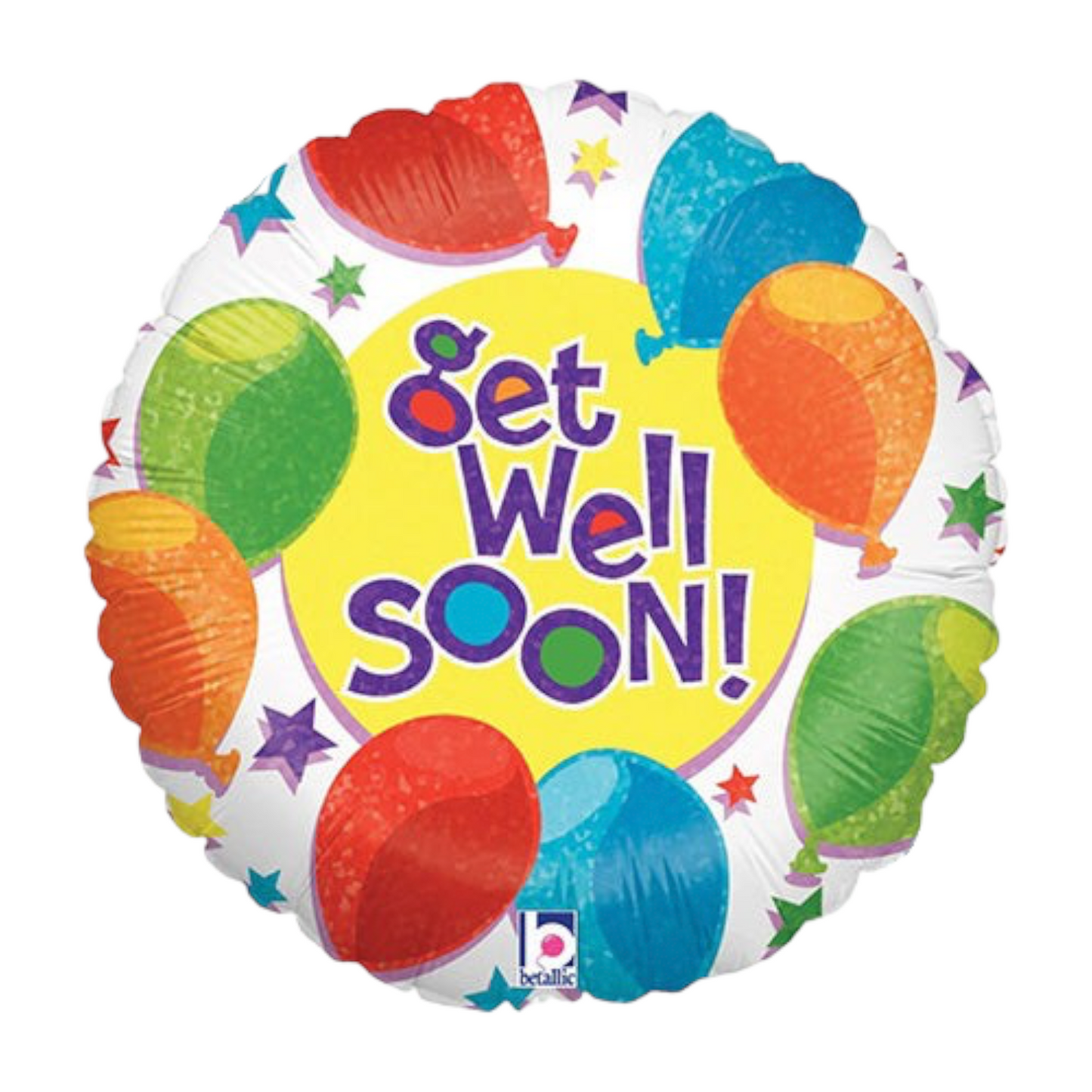 Get Well Soon Balloon - Colourful Balloons and Stars