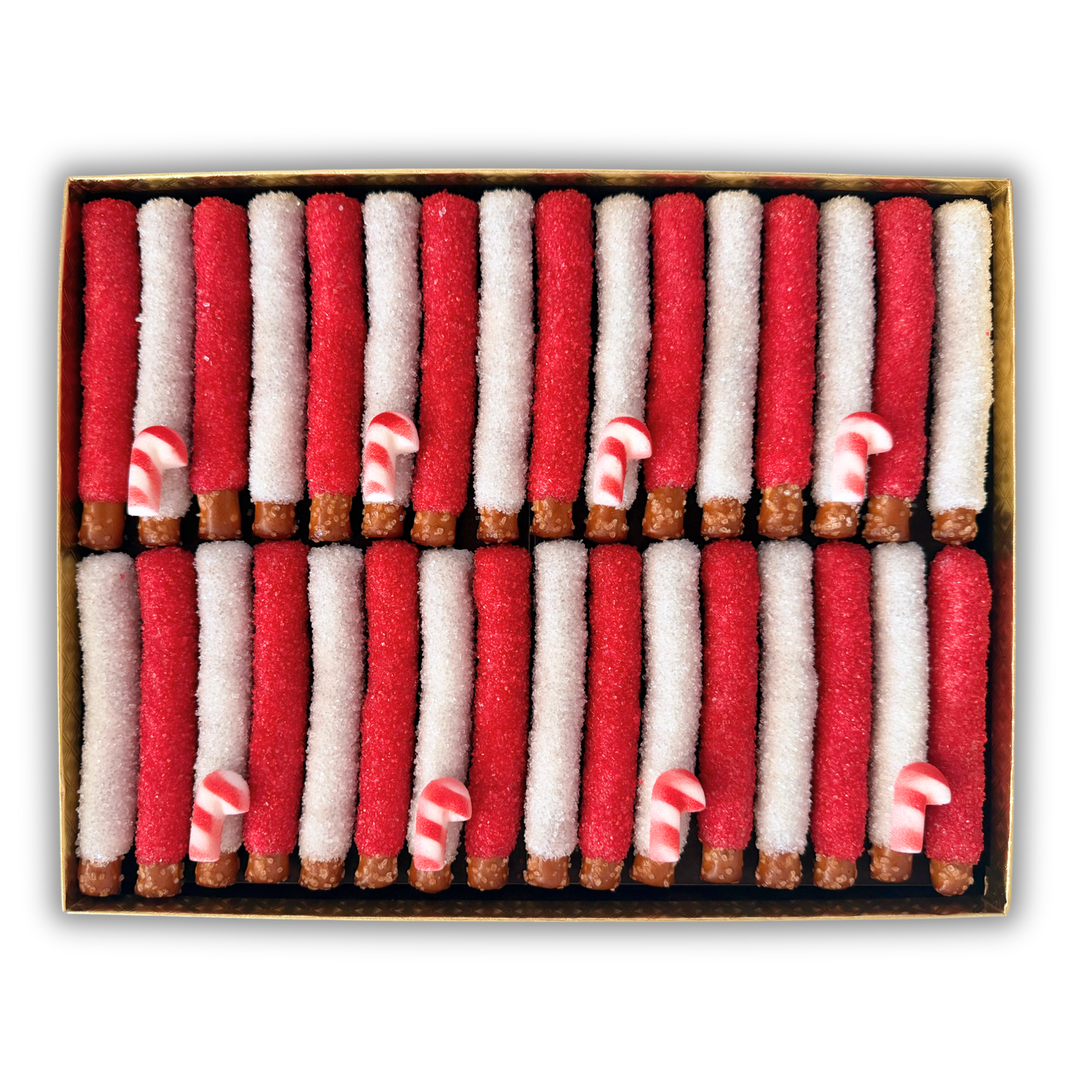 Christmas Mini Pretzel Rod Gift Box, Assorted Sizes