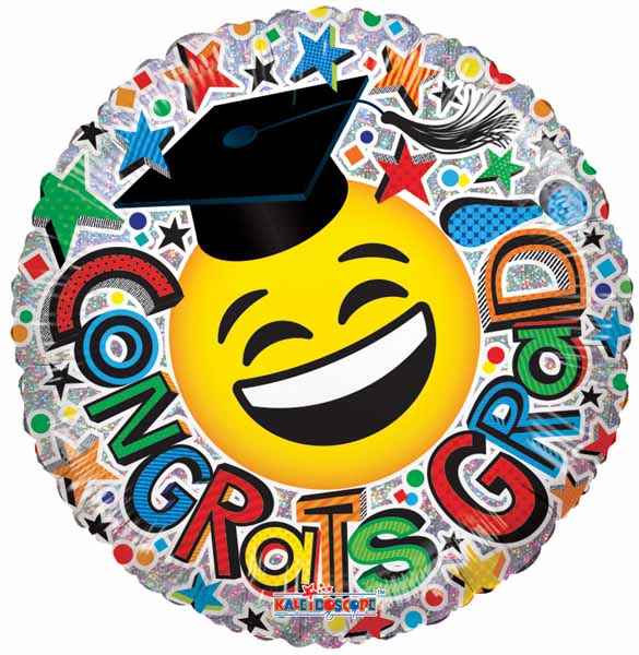 Congrats Grad!  Balloon - Happy Emoji