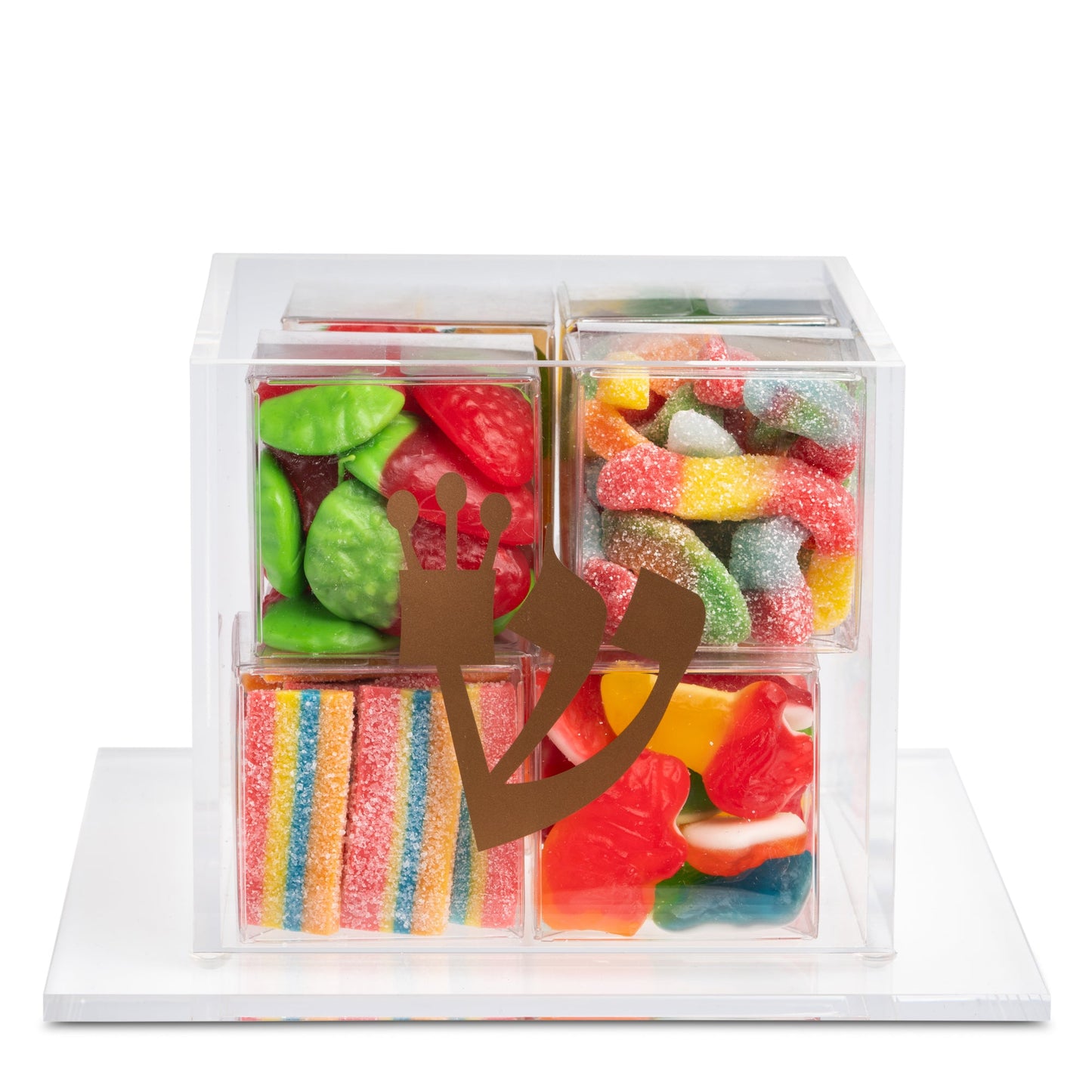 Acrylic Tefillin Box with Candy Cubes