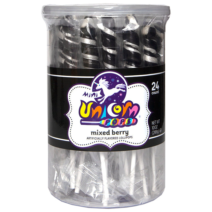 Black Mini Unicorn Lollipop, Single Lollipop