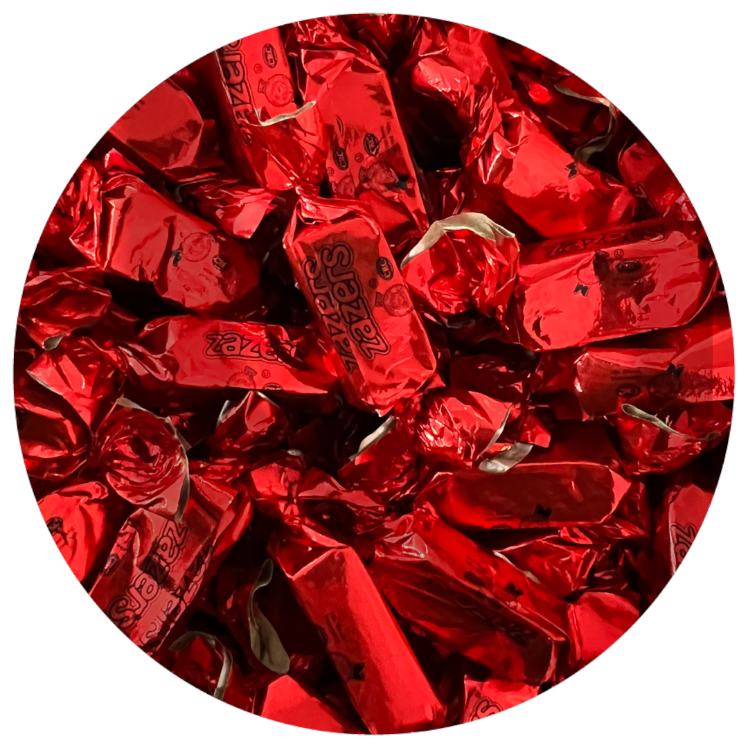 Red Wrapped Zazers Taffy (Cherry)