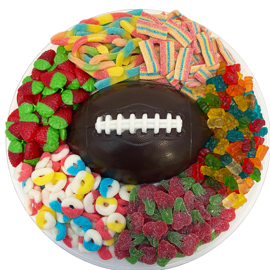 XL Candy Platter with Football Smash Cake, Colourful Candy