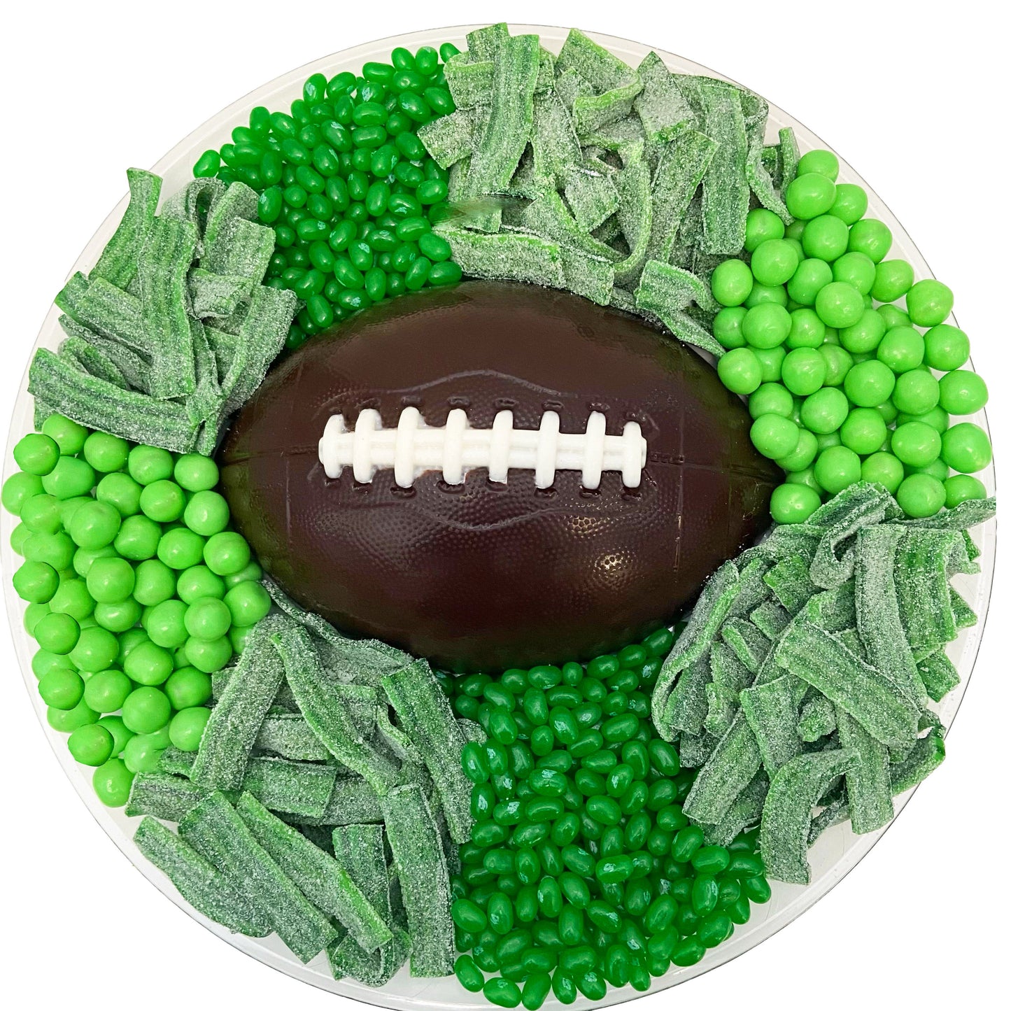 XL Candy Platter with Football Smash Cake, Green Candy